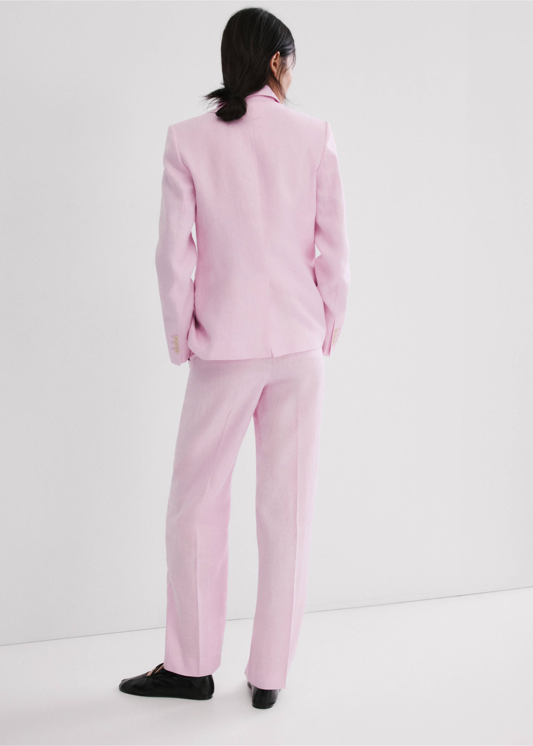 Blazer costume lin - Verso de l’article, Rose. Ref: 27057156-00.