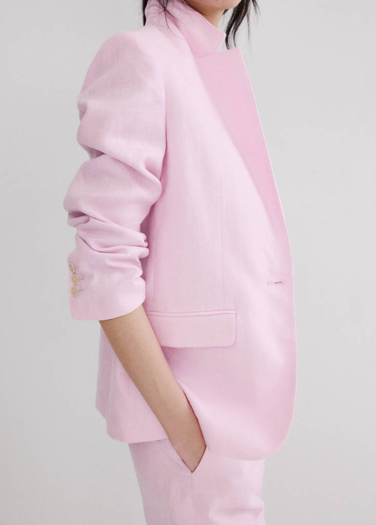 Linen suit jacket — Pink