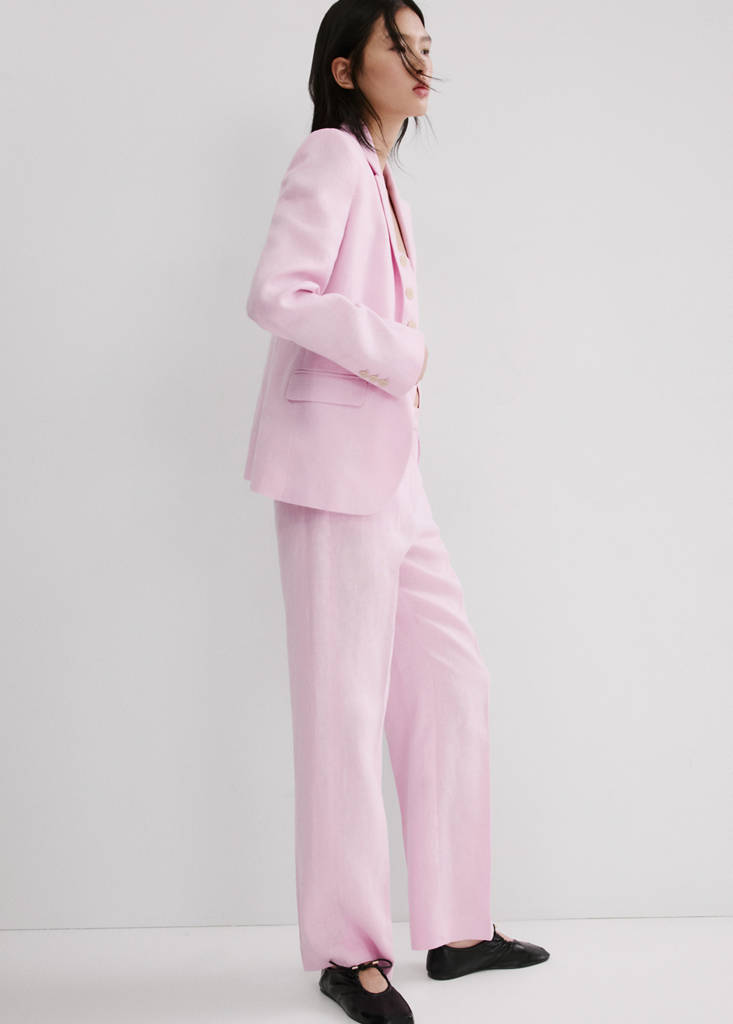 Linen suit jacket — Pink