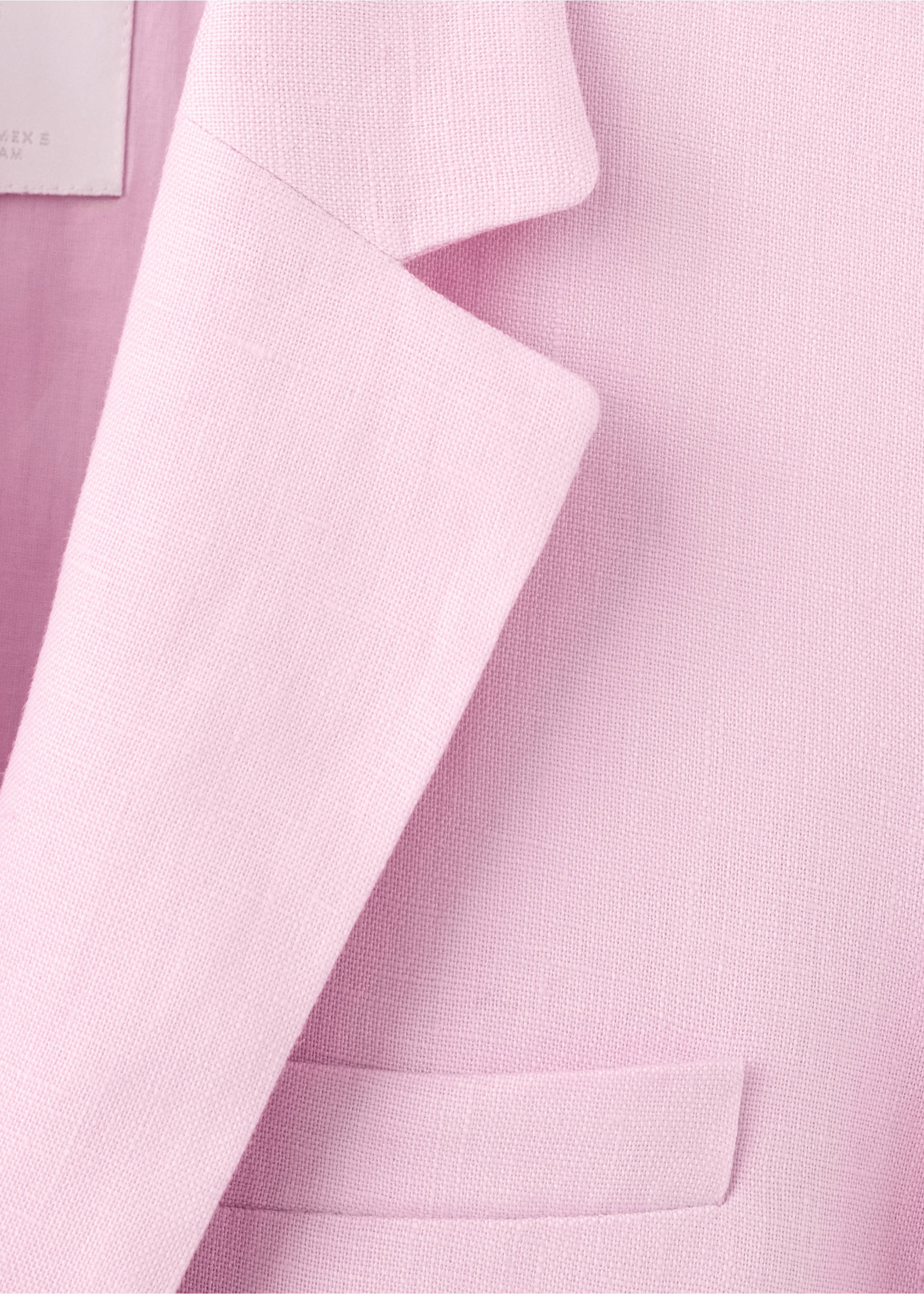 Linen suit blazer - Details of the article 8, Pink. Ref: 27057156-00.