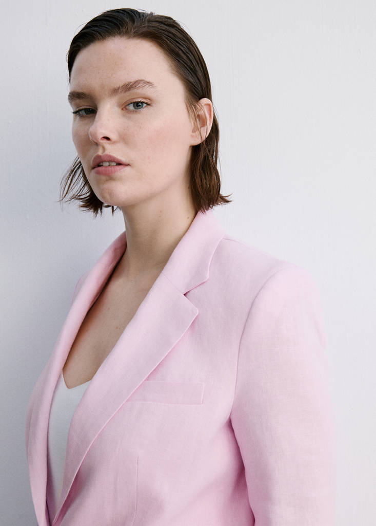 Linen suit jacket — Pink