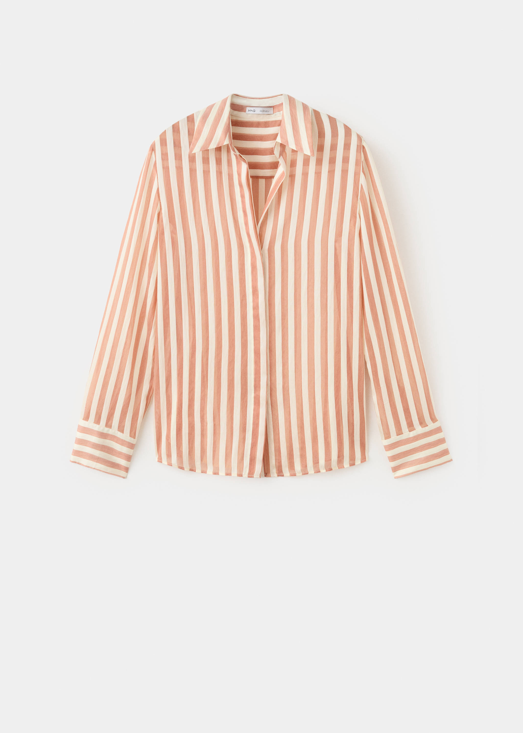 Semi-transparent striped lyocell shirt - Article without model