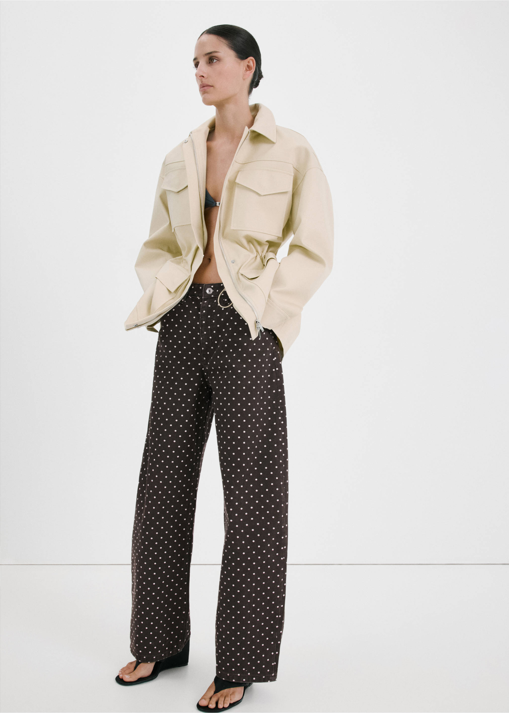 Polka dot balloon jeans - General plane, Chocolate. Ref: 27057159-00.