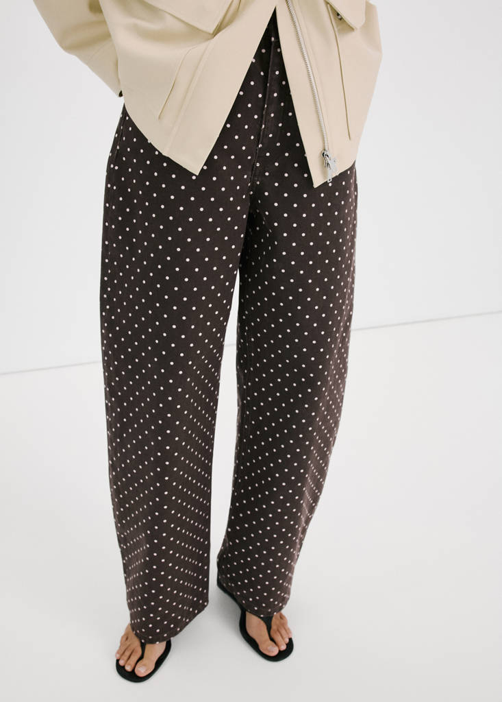 Polka dot balloon jeans — Chocolate