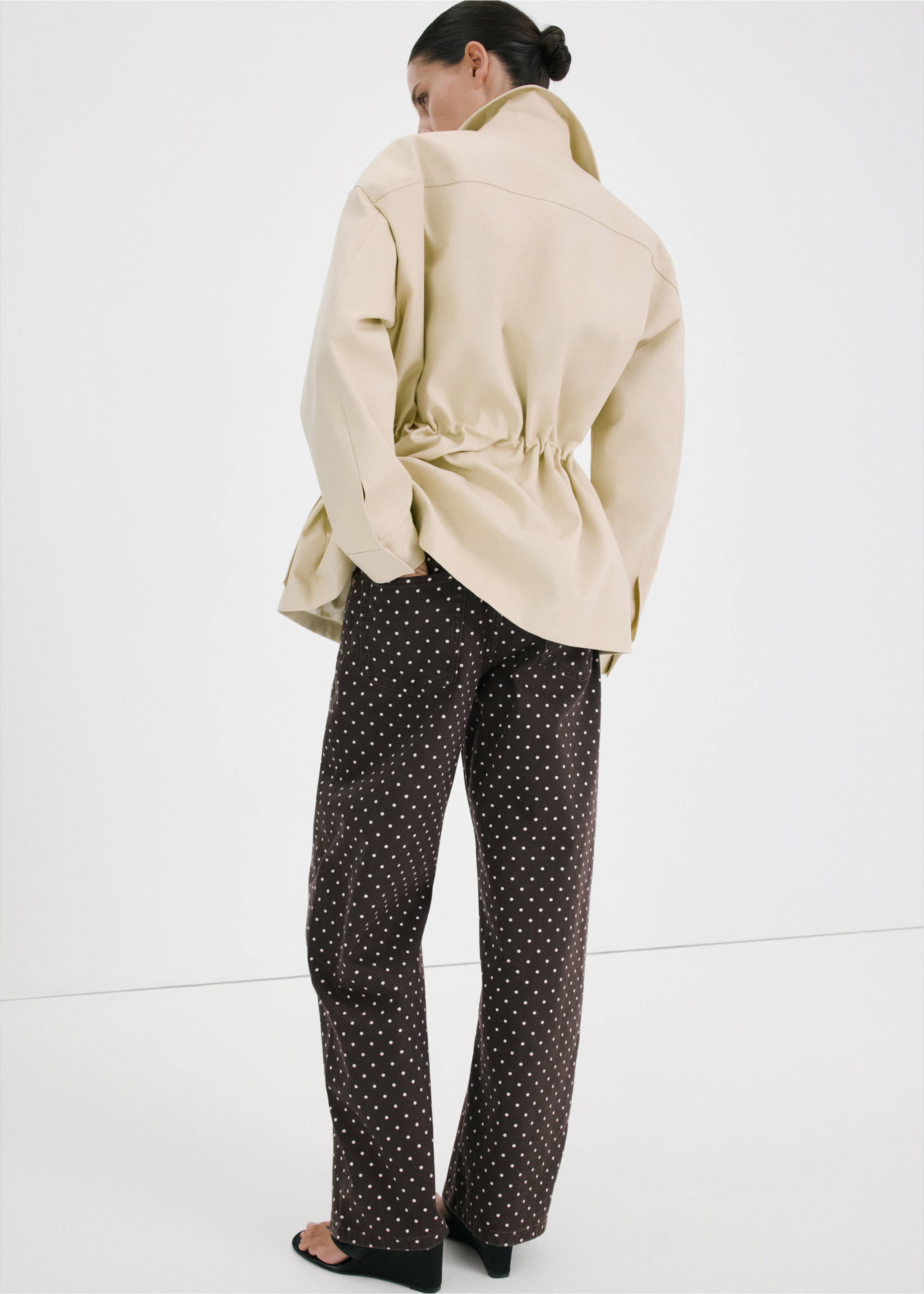 Polka dot balloon jeans - Reverse of the article, Chocolate. Ref: 27057159-00.