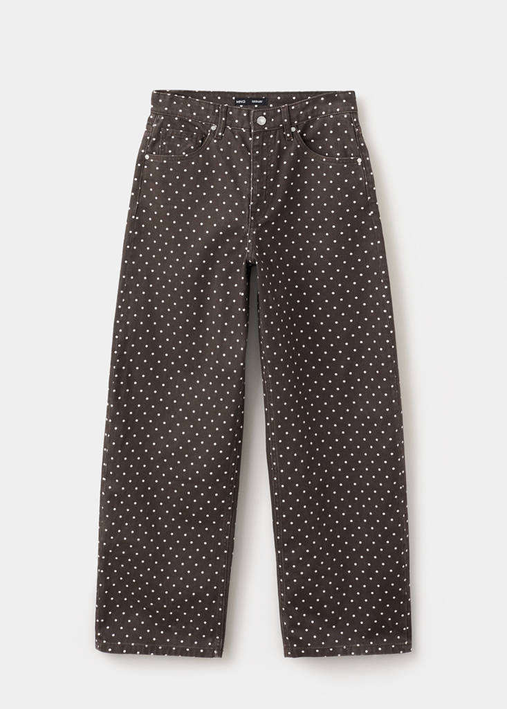 Polka dot balloon jeans — Chocolate