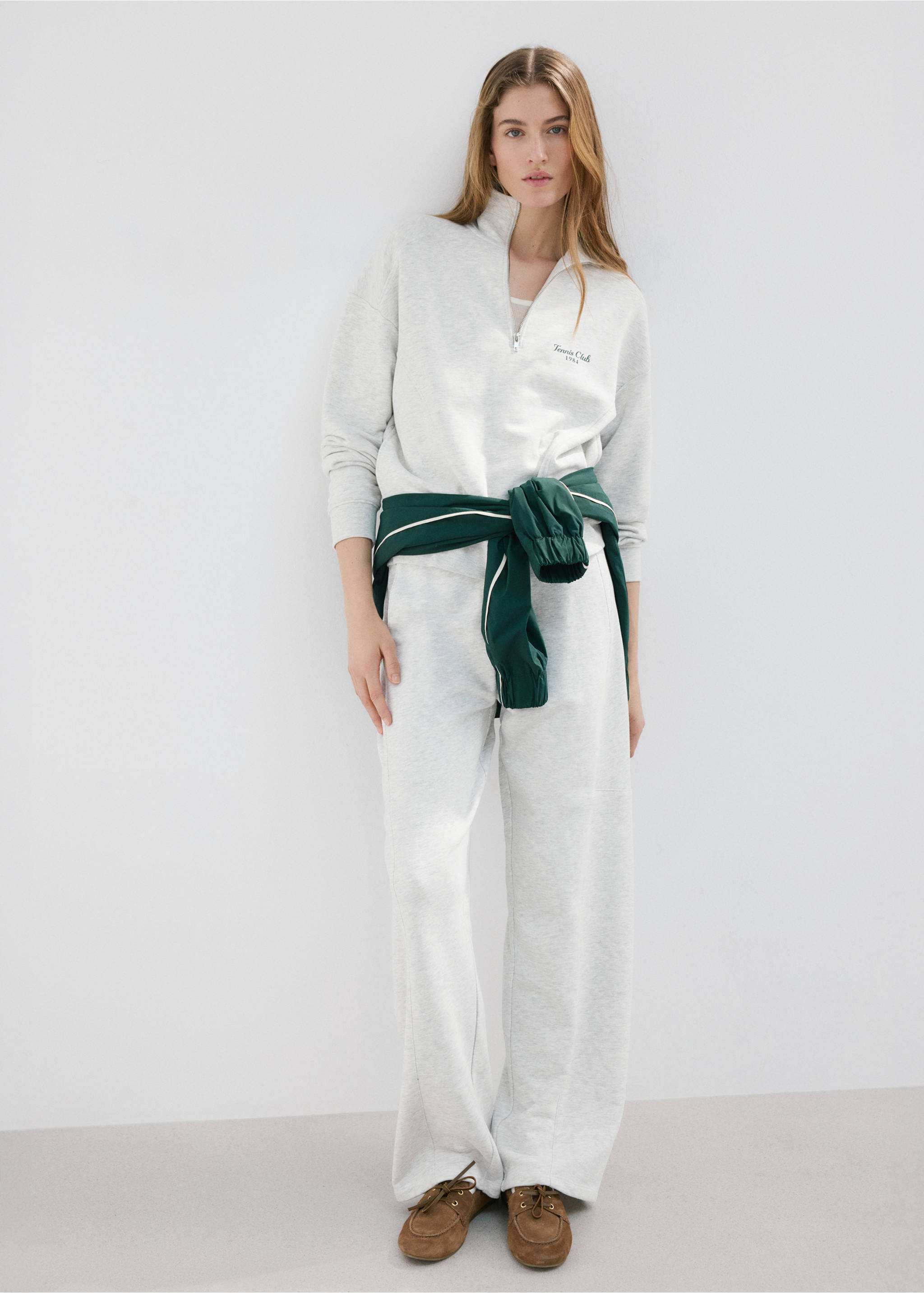 Turtleneck sweatshirt with zip - General plane, Grey. Ref: 27057163-00.