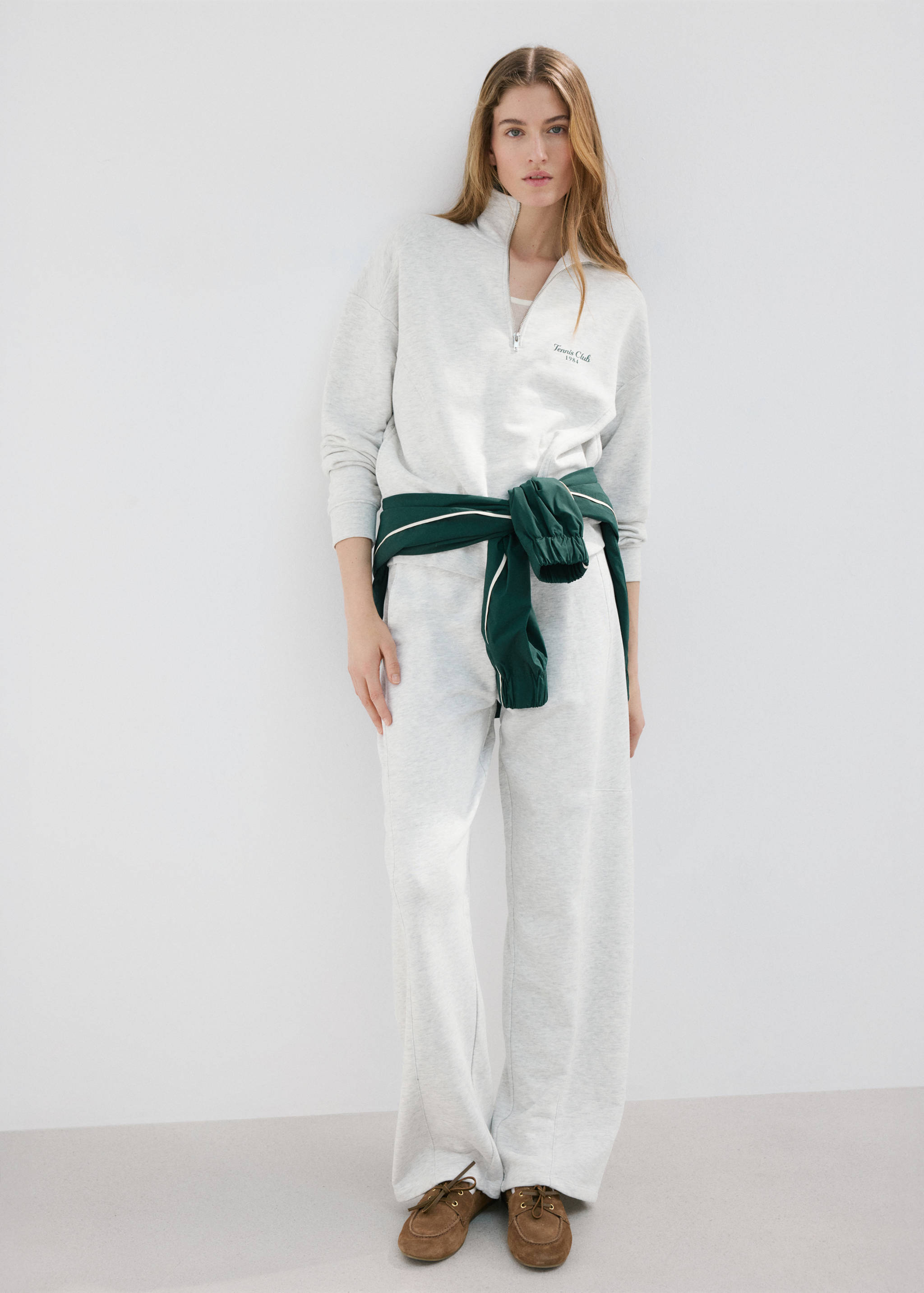 Turtleneck sweatshirt with zip - General plane