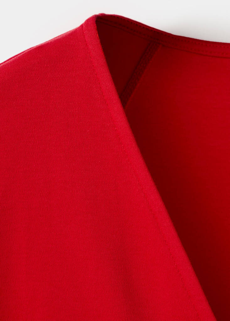 V-neck cotton T-shirt — Red