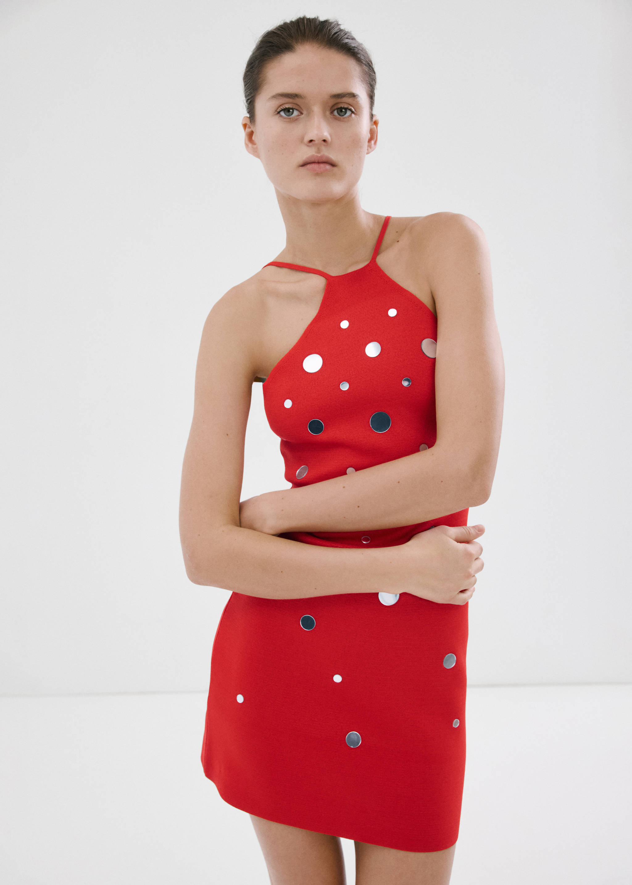 Halter-neck knitted dress - Medium plane