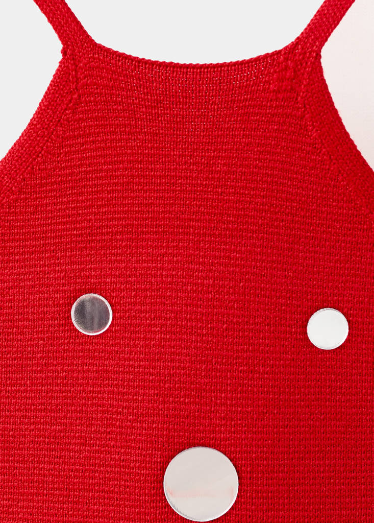 Halter-neck knitted dress — Red