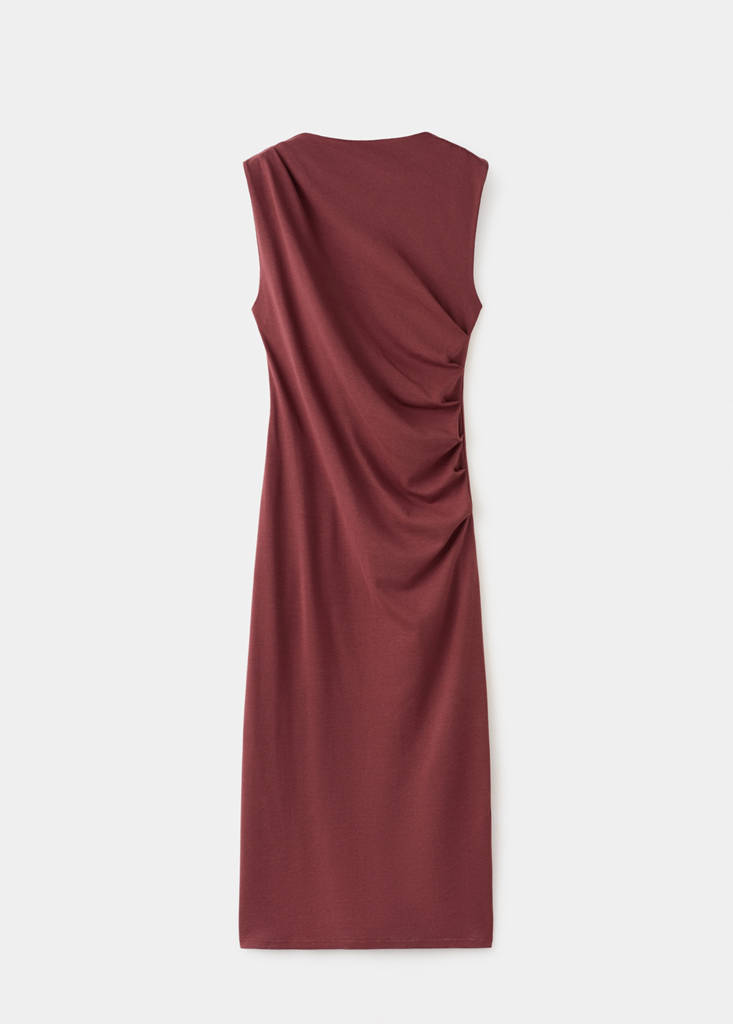 Long draped dress — Russet
