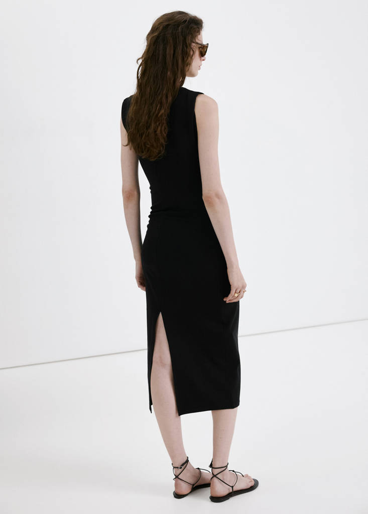 Long draped dress — Black