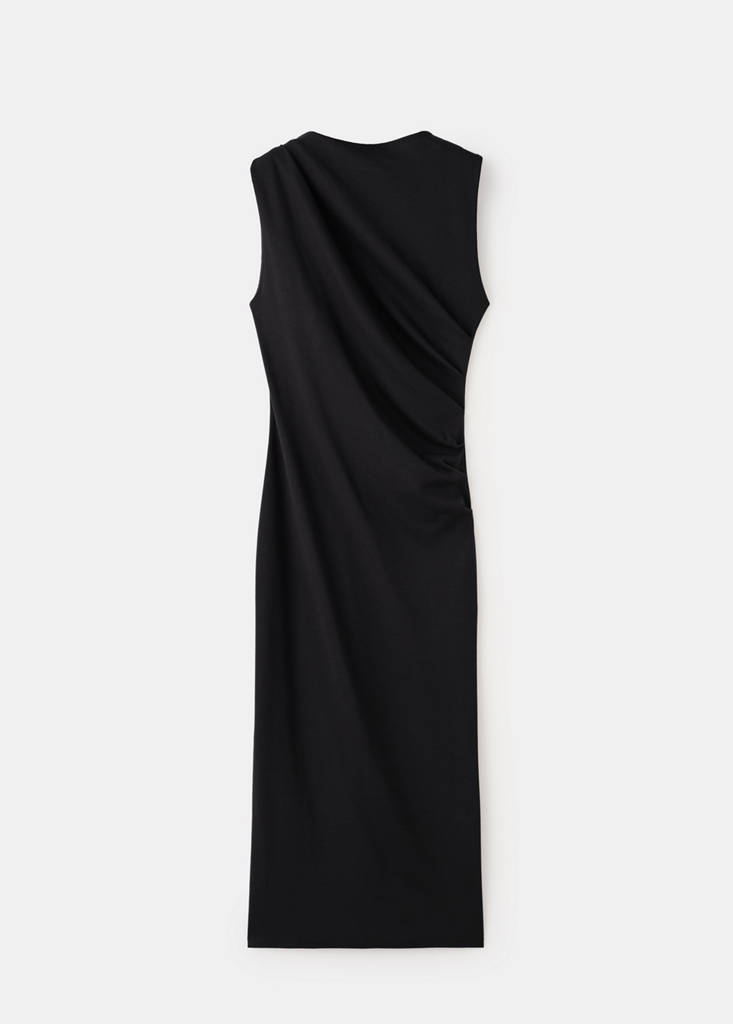 Long draped dress — Black