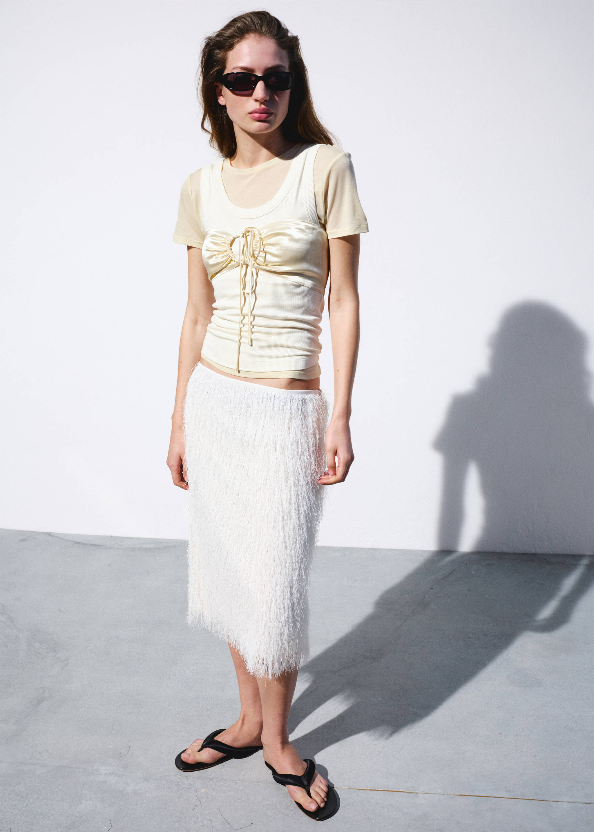 Two-tone contrast T-shirt - General plane, Off White. Ref: 27057168-00.