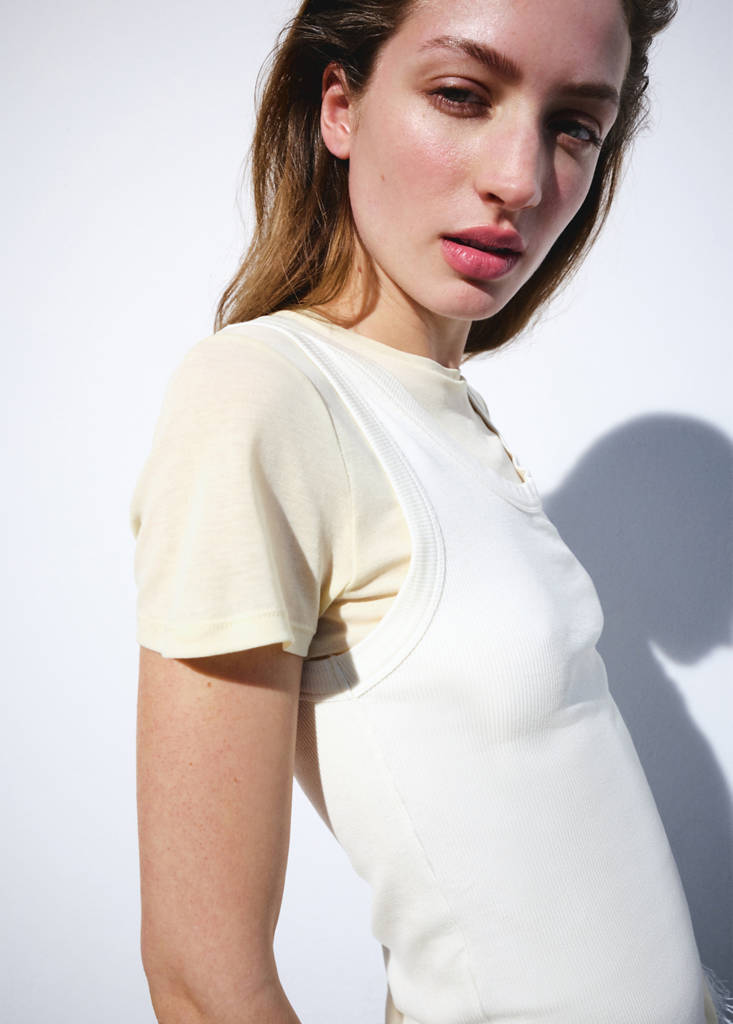 Two-tone contrast T-shirt — Off White