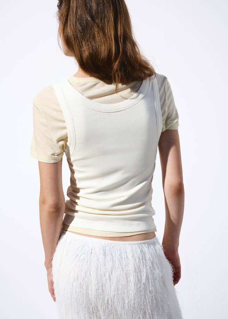 Two-tone contrast T-shirt — Off White