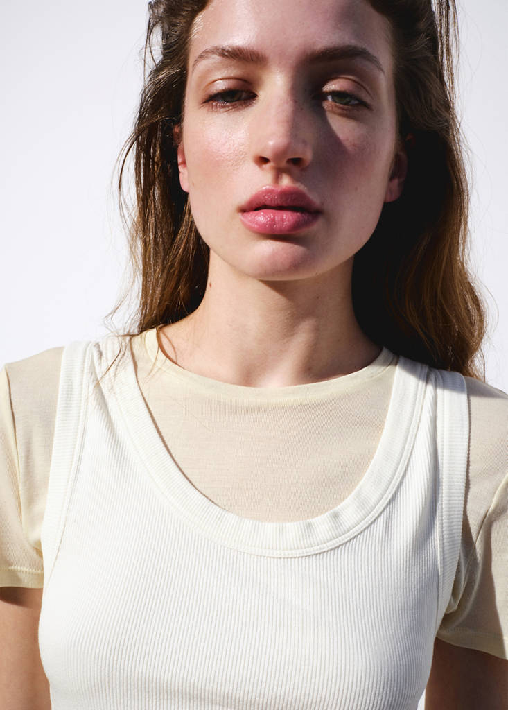 Two-tone contrast T-shirt — Off White