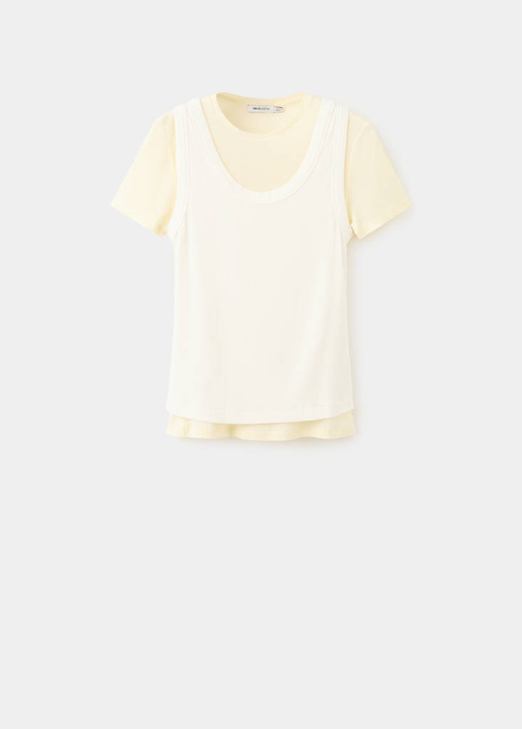 Two-tone contrast T-shirt — Off White