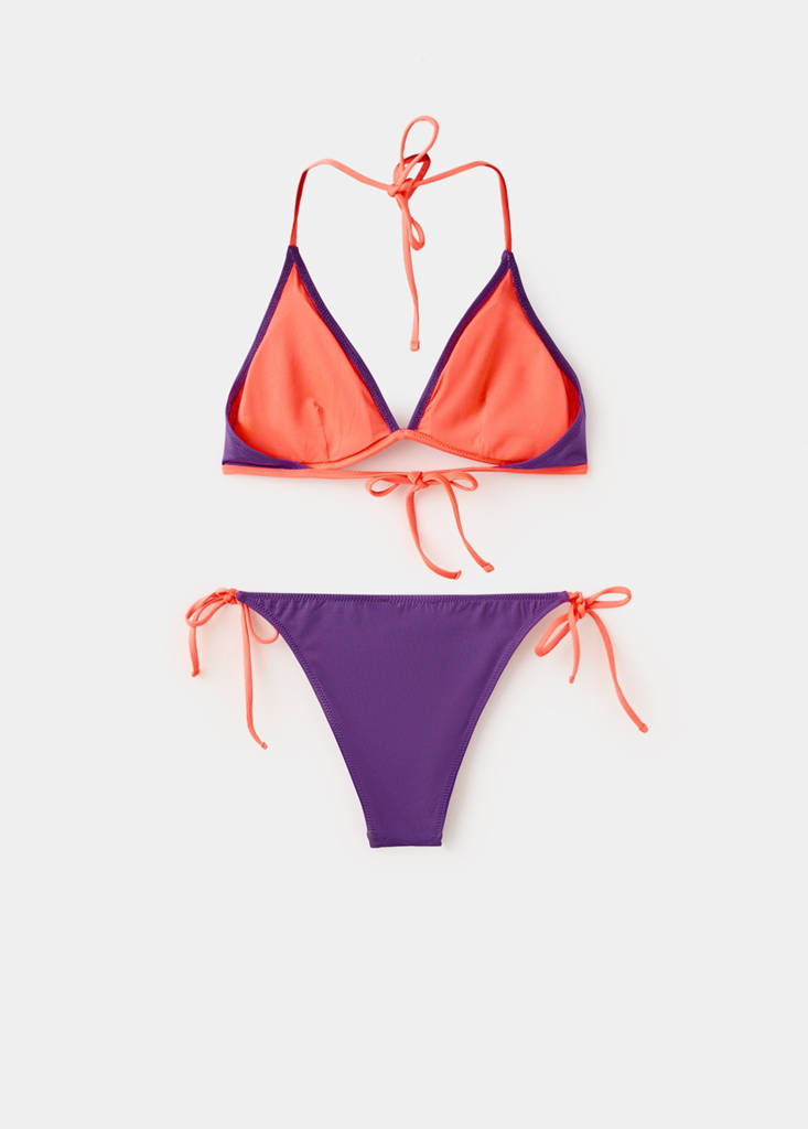 Two-tone bikini with medium-rise bottoms — Purple