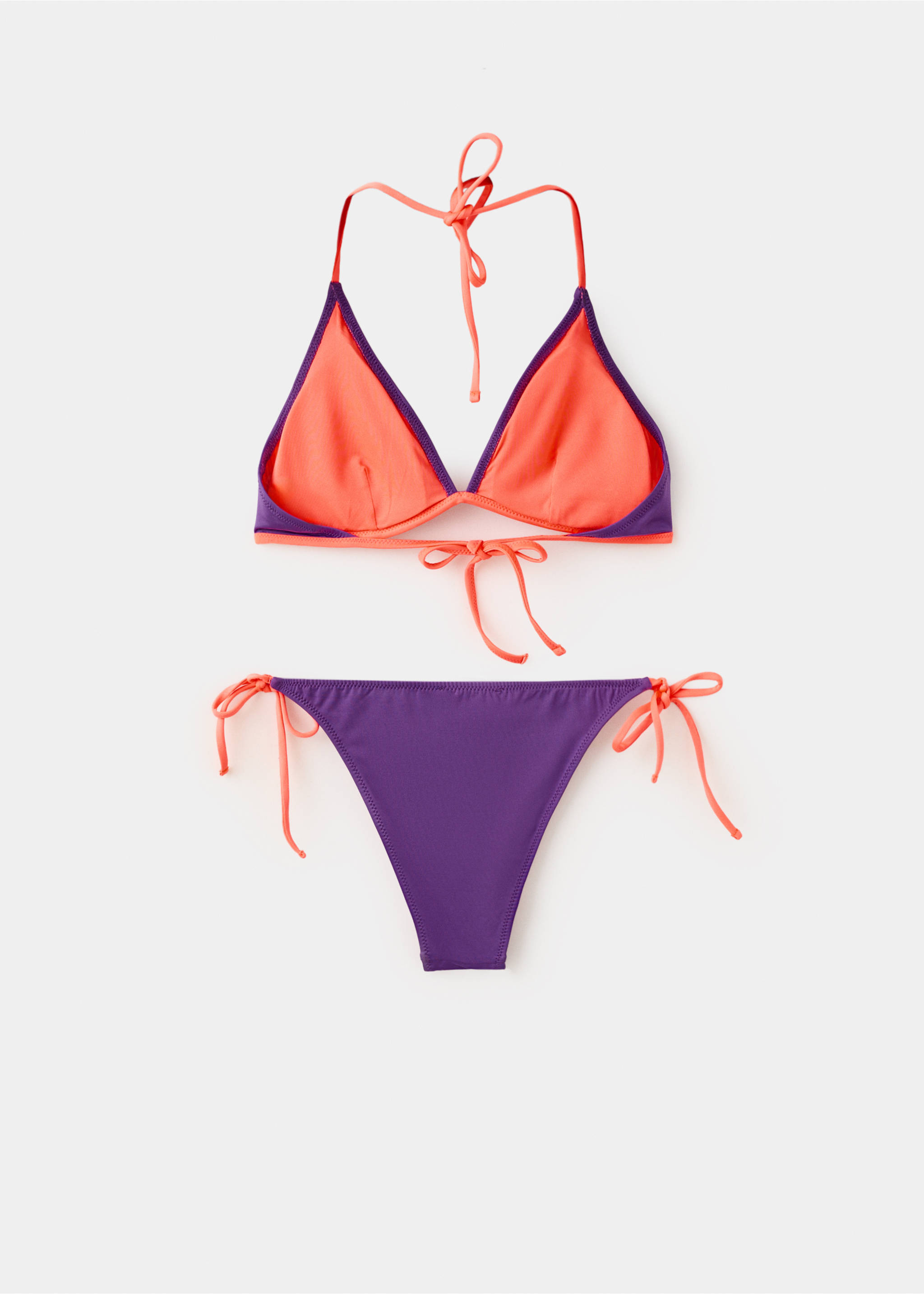 Two-tone bikini with medium-rise bottoms - Details of the article 8, Purple. Ref: 27057781-00.
