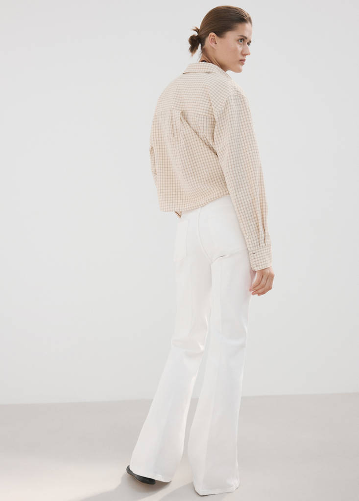 Violet flared high-rise jeans — White
