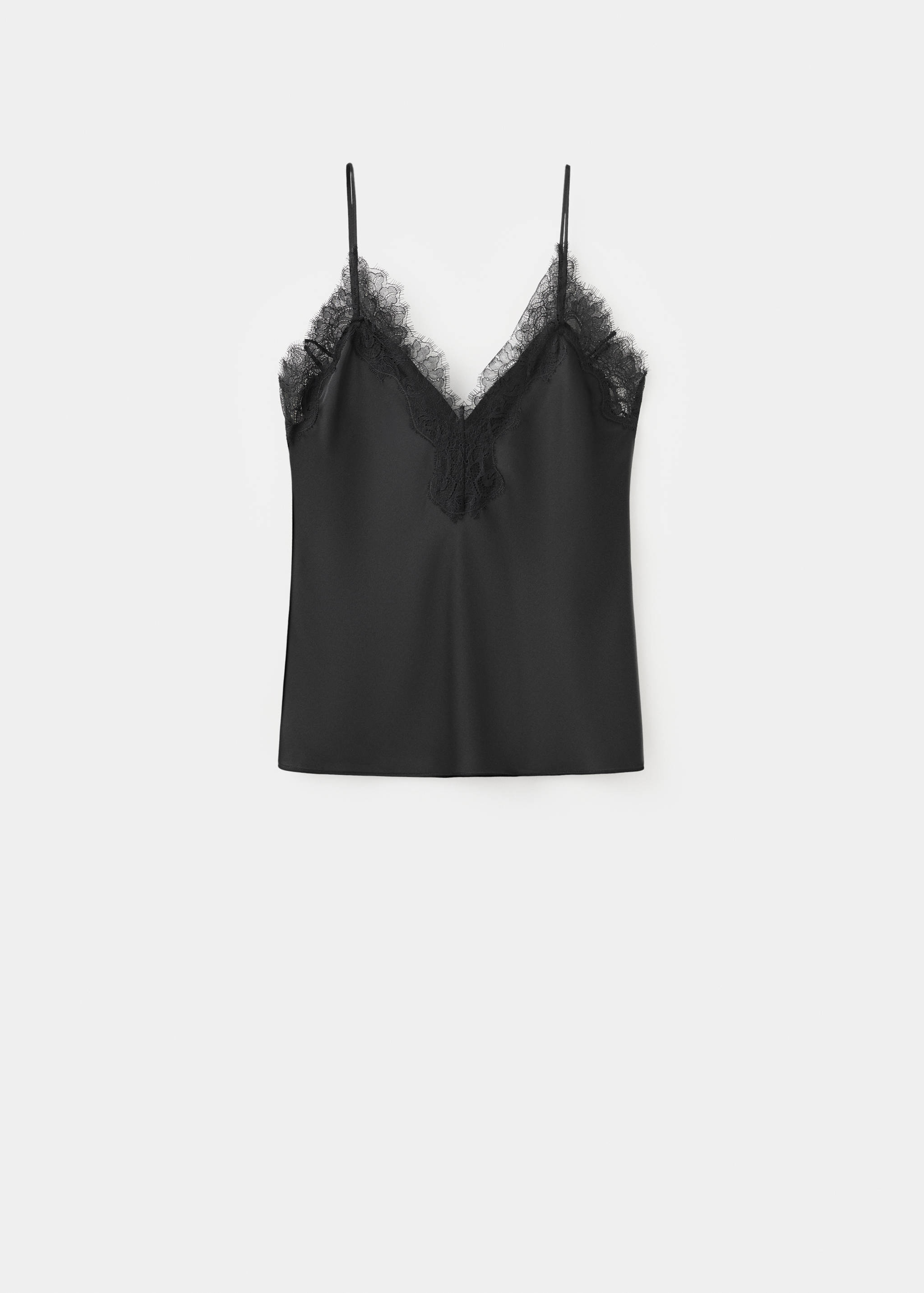 Lingerie top with lace neckline - Article without model