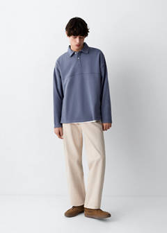 Polo-neck sweatshirt — Blue 2