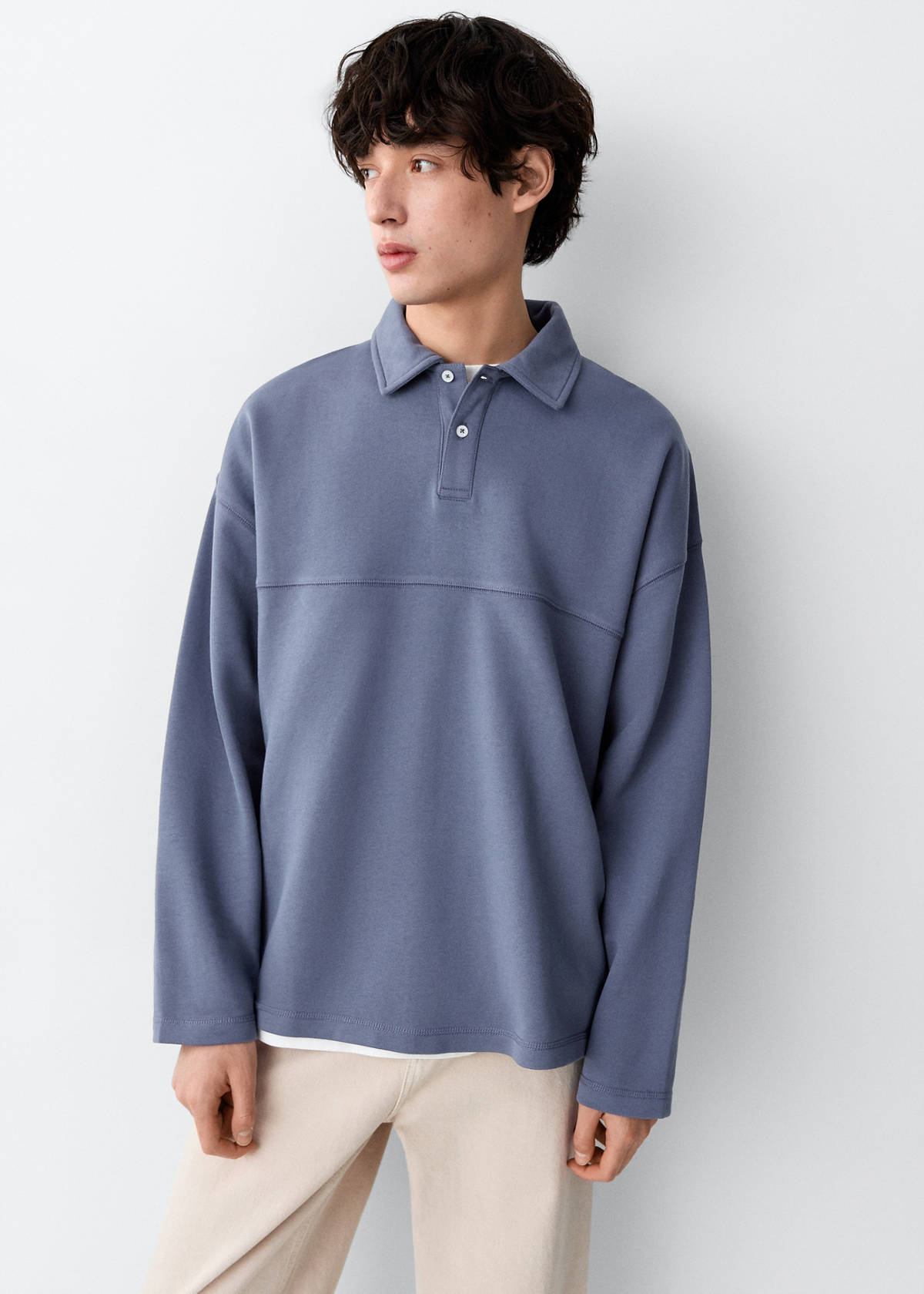 Polo-neck sweatshirt — Blue
