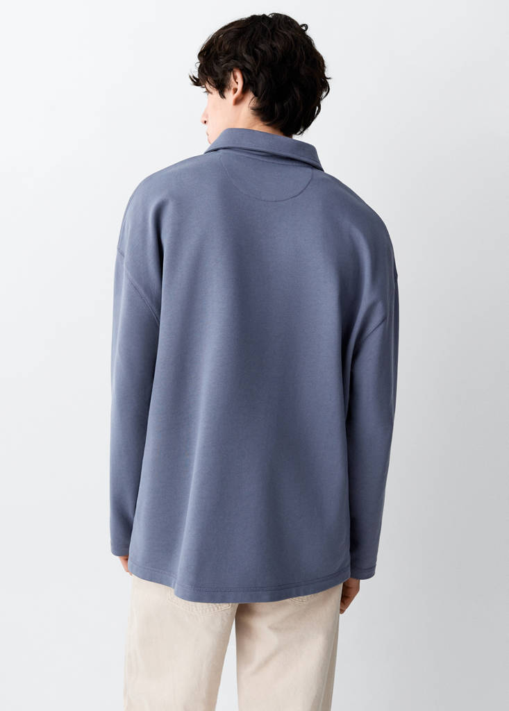 Polo-neck sweatshirt — Blue