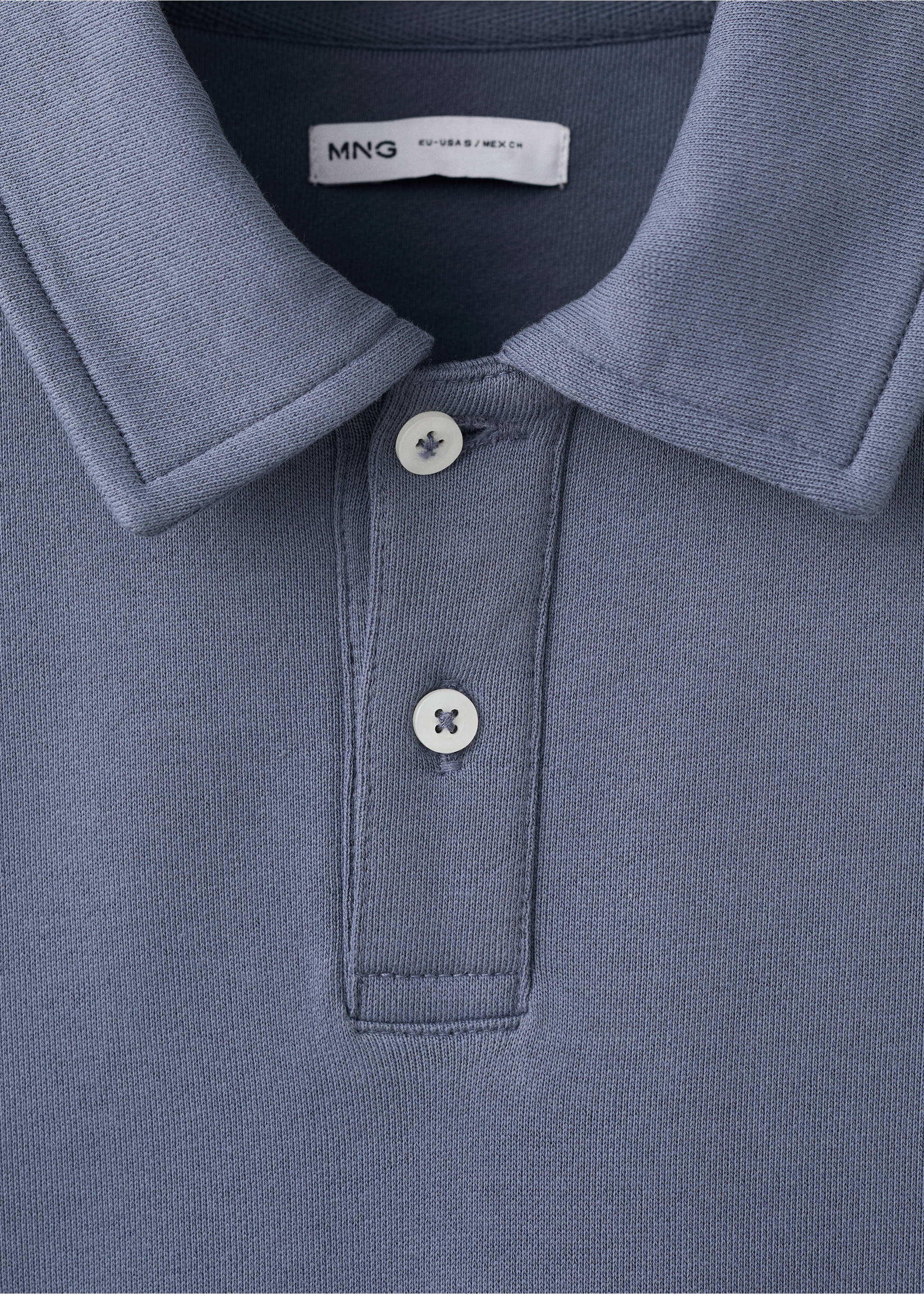 Polo-neck sweatshirt - Details of the article 8, Blue. Ref: 27057787-00.