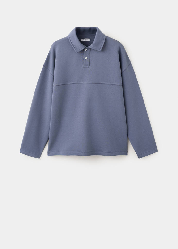 Polo-neck sweatshirt — Blue