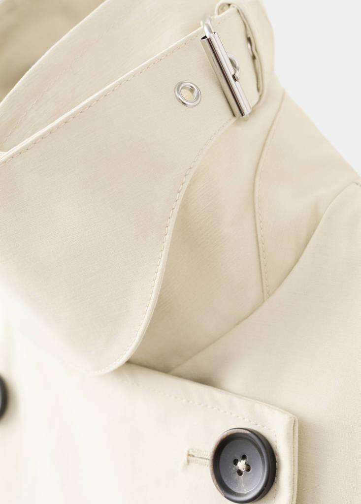 Funnel neck buckle trench — Beige
