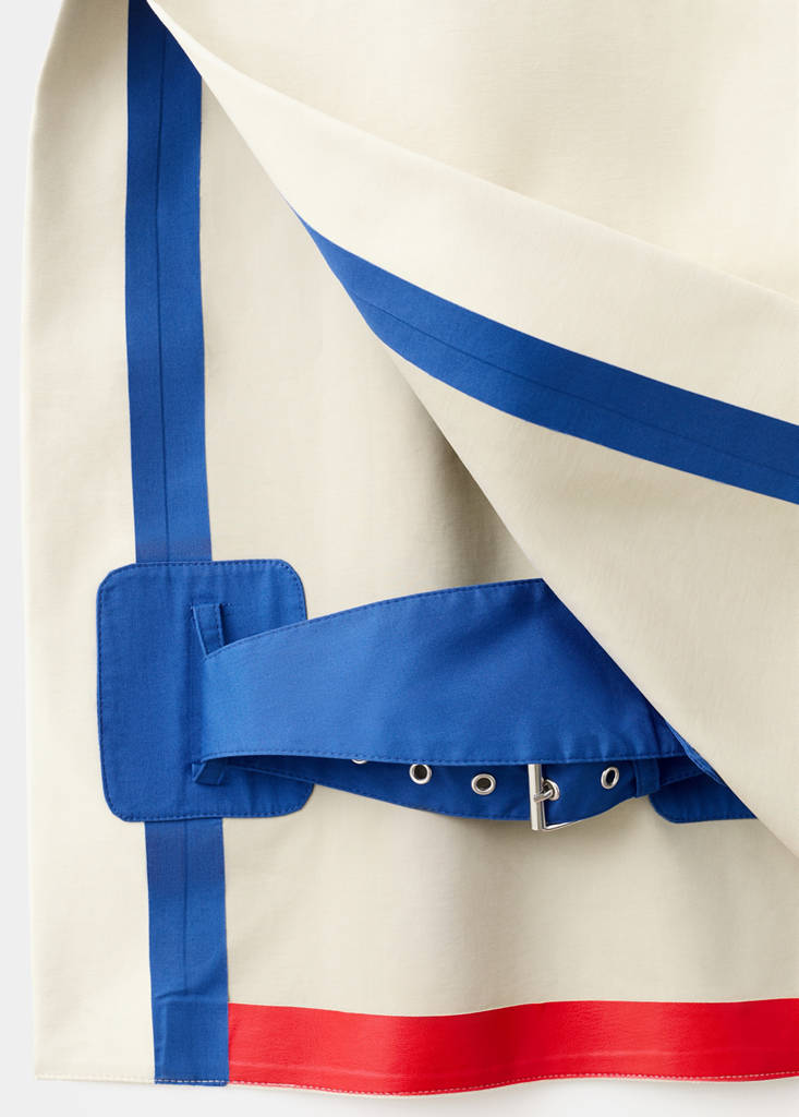 Funnel neck buckle trench — Beige