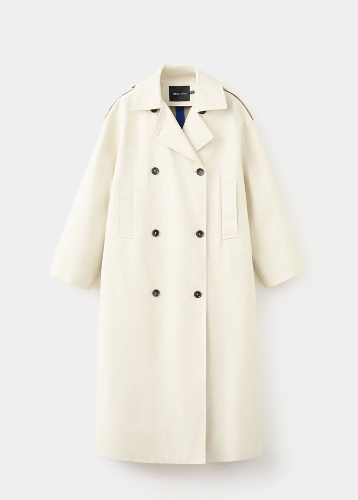 Funnel neck buckle trench — Beige