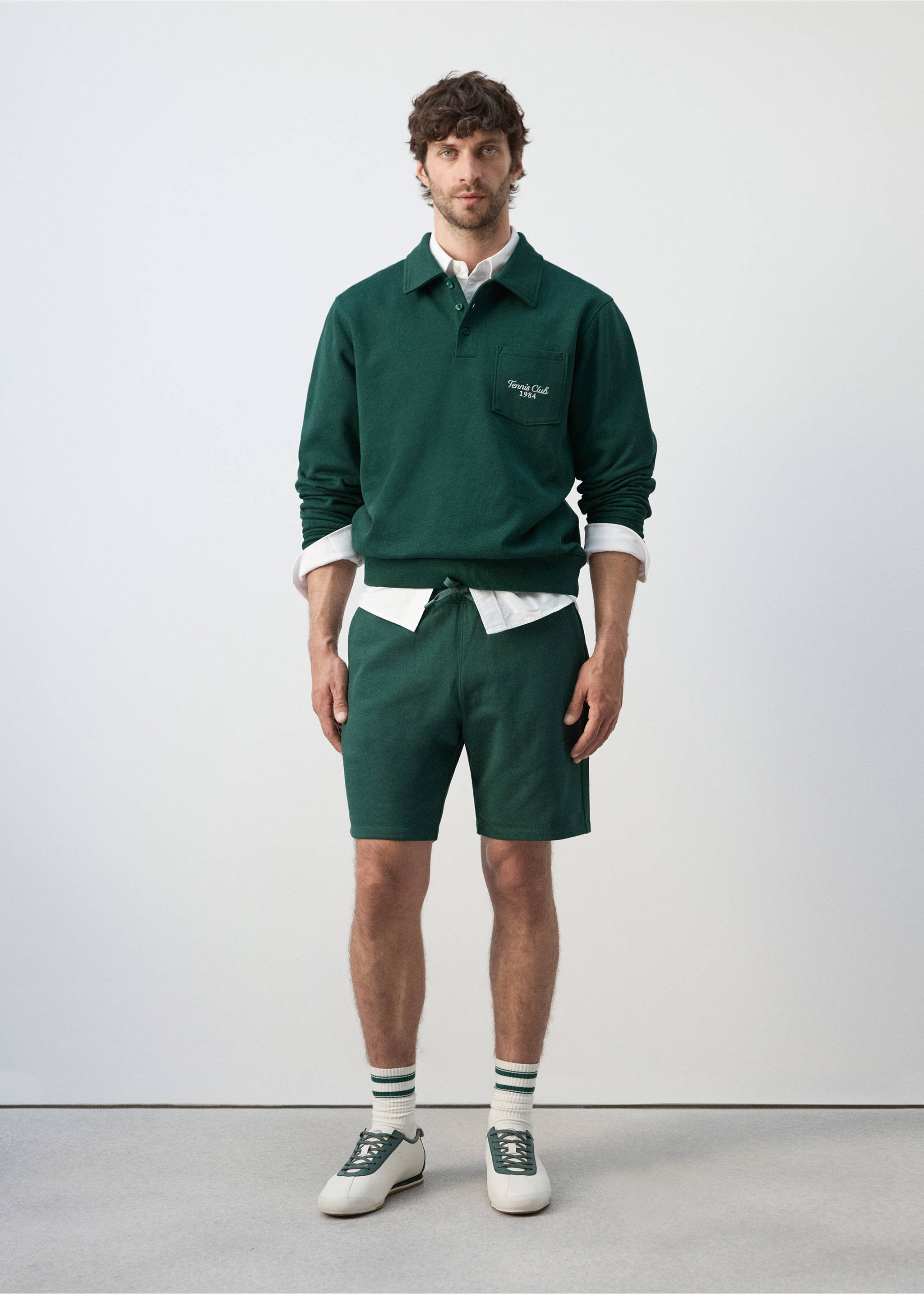 100% cotton bermuda shorts with drawstring - General plane, Dark Green. Ref: 27057793-00.