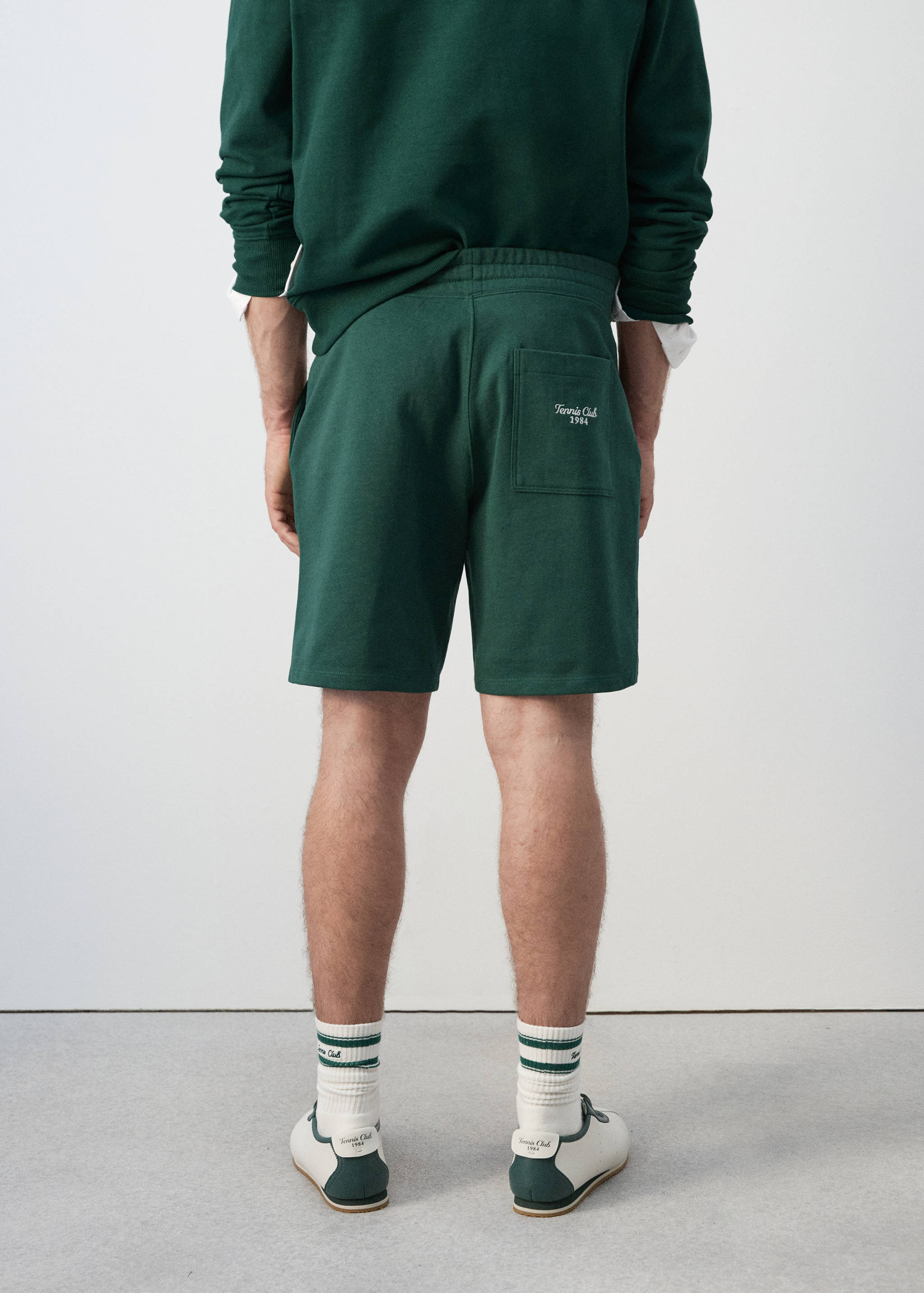 100% cotton bermuda shorts with drawstring - Reverse of the article