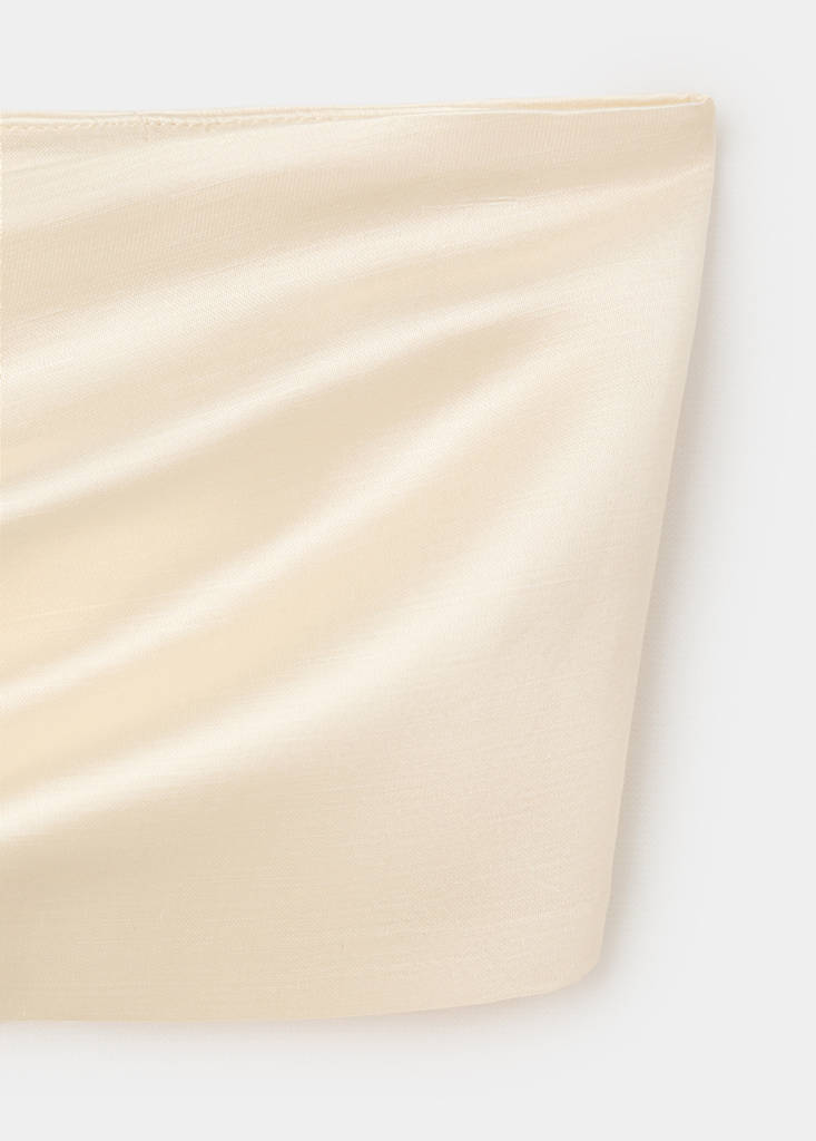 Satin bandeau top — Beige