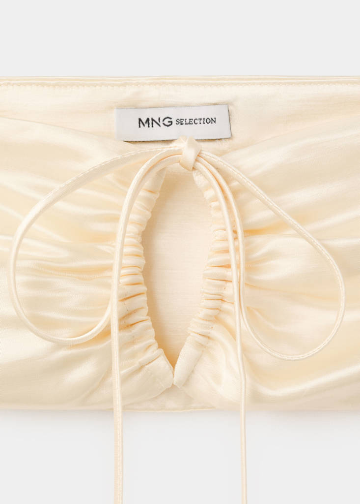 Satin bandeau top — Beige