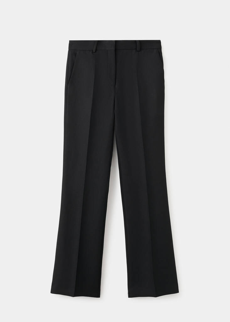 Straight-fit suit trousers — Black