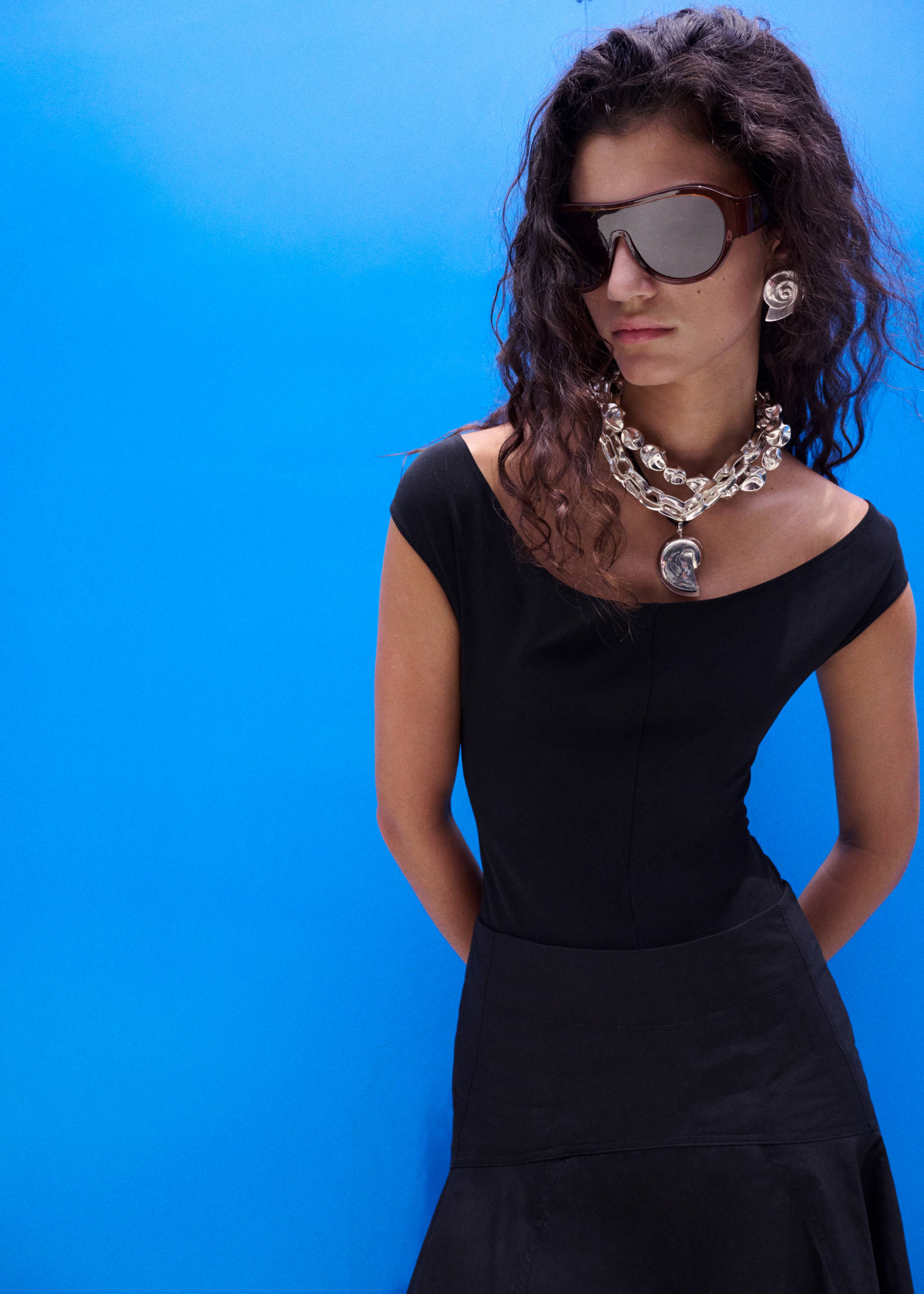 A-line skirt with seams - Medium plane