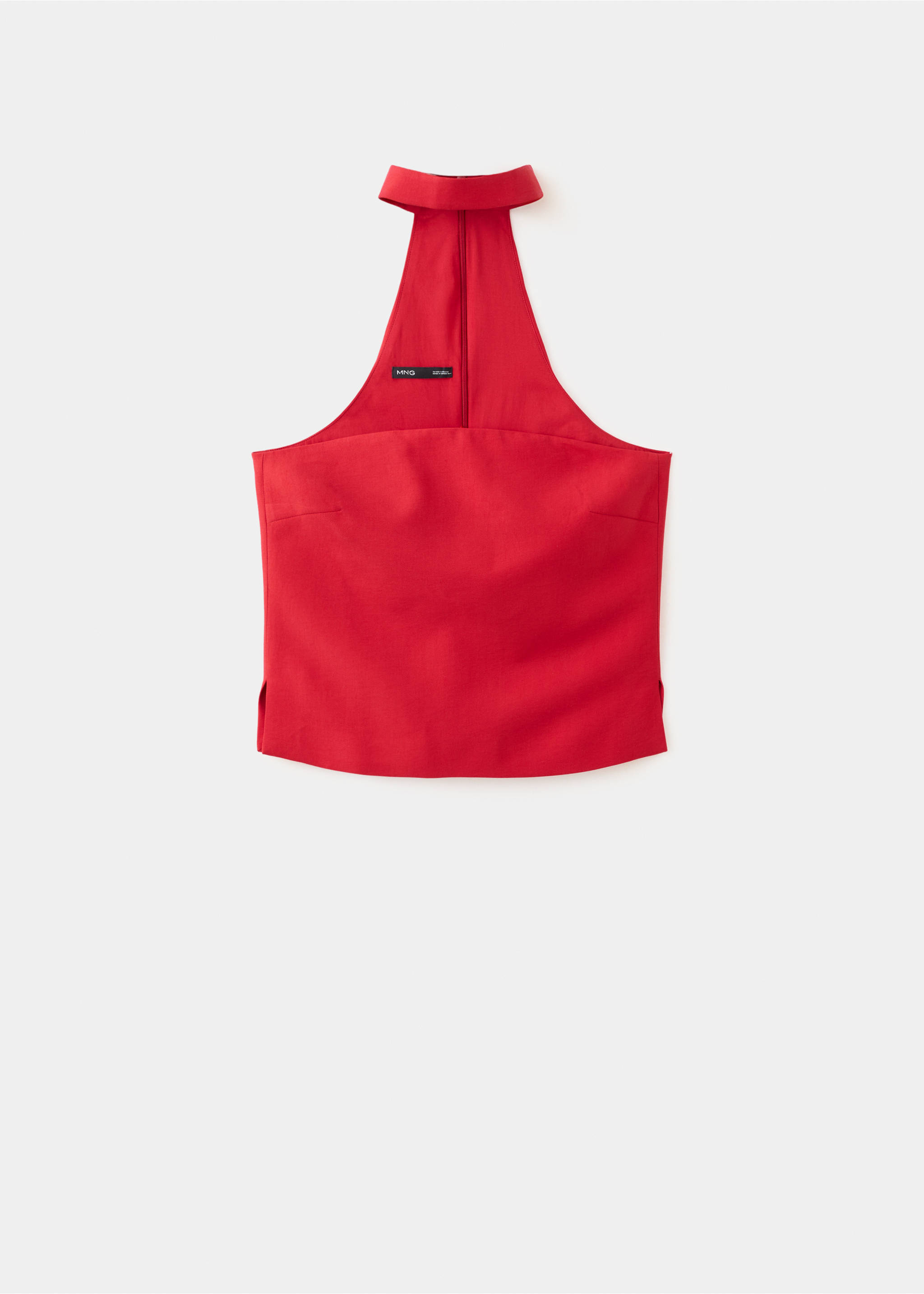 Halter-neck lyocell top - Article without model, Red. Ref: 27057802-00.