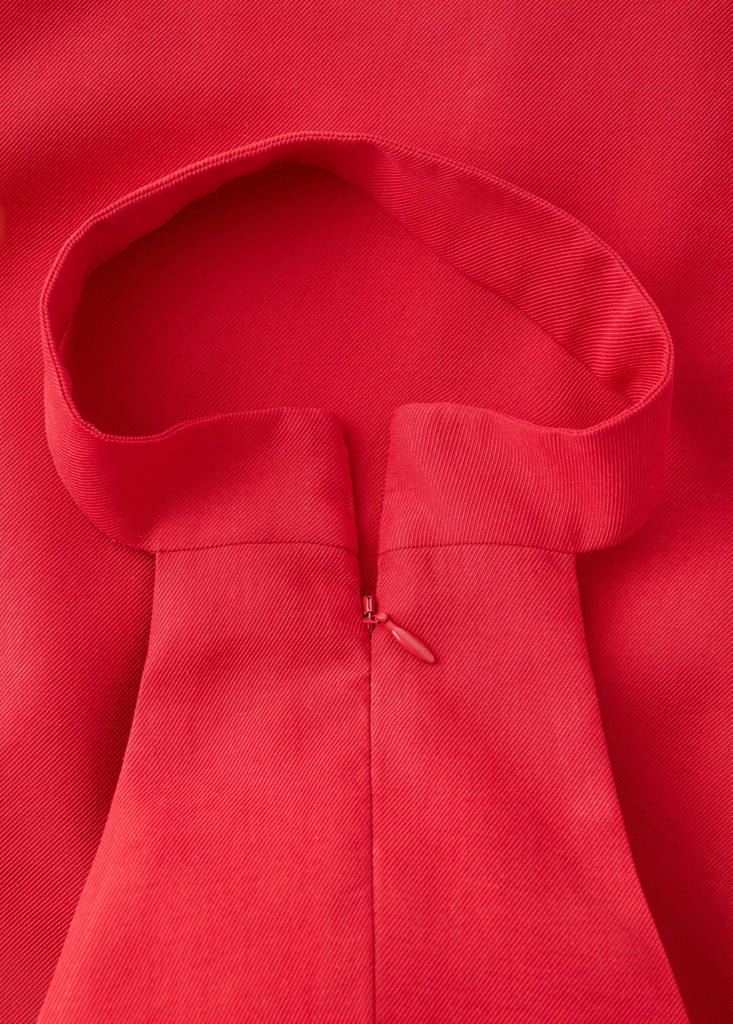 Lyocell strap neck top — Red