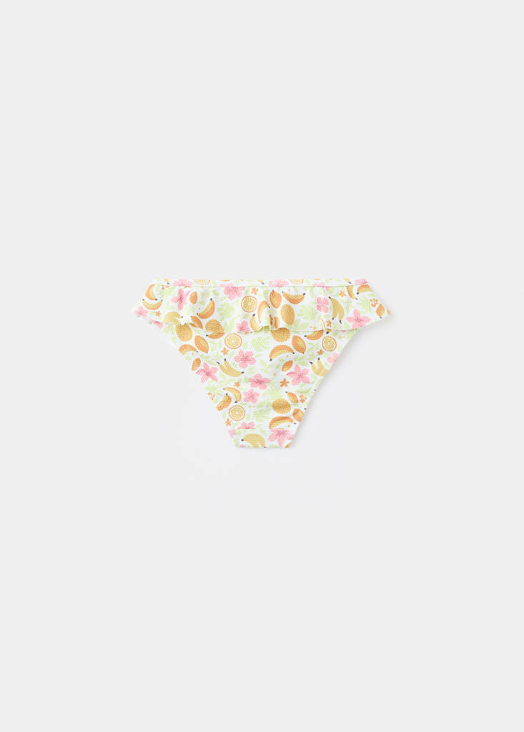 Printed bikini bottom — Ecru