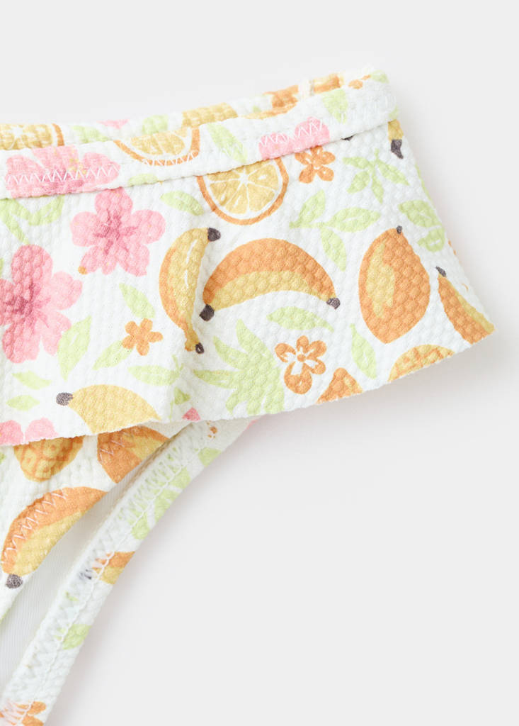 Printed bikini bottom — Ecru