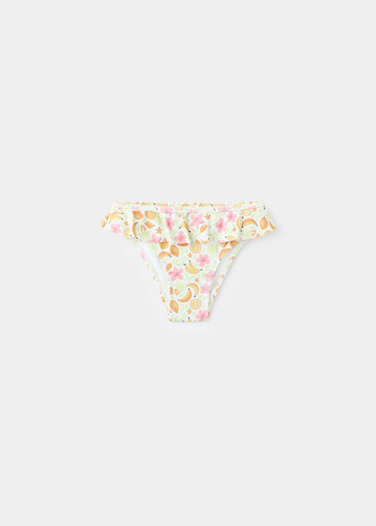 Printed bikini bottom — Ecru