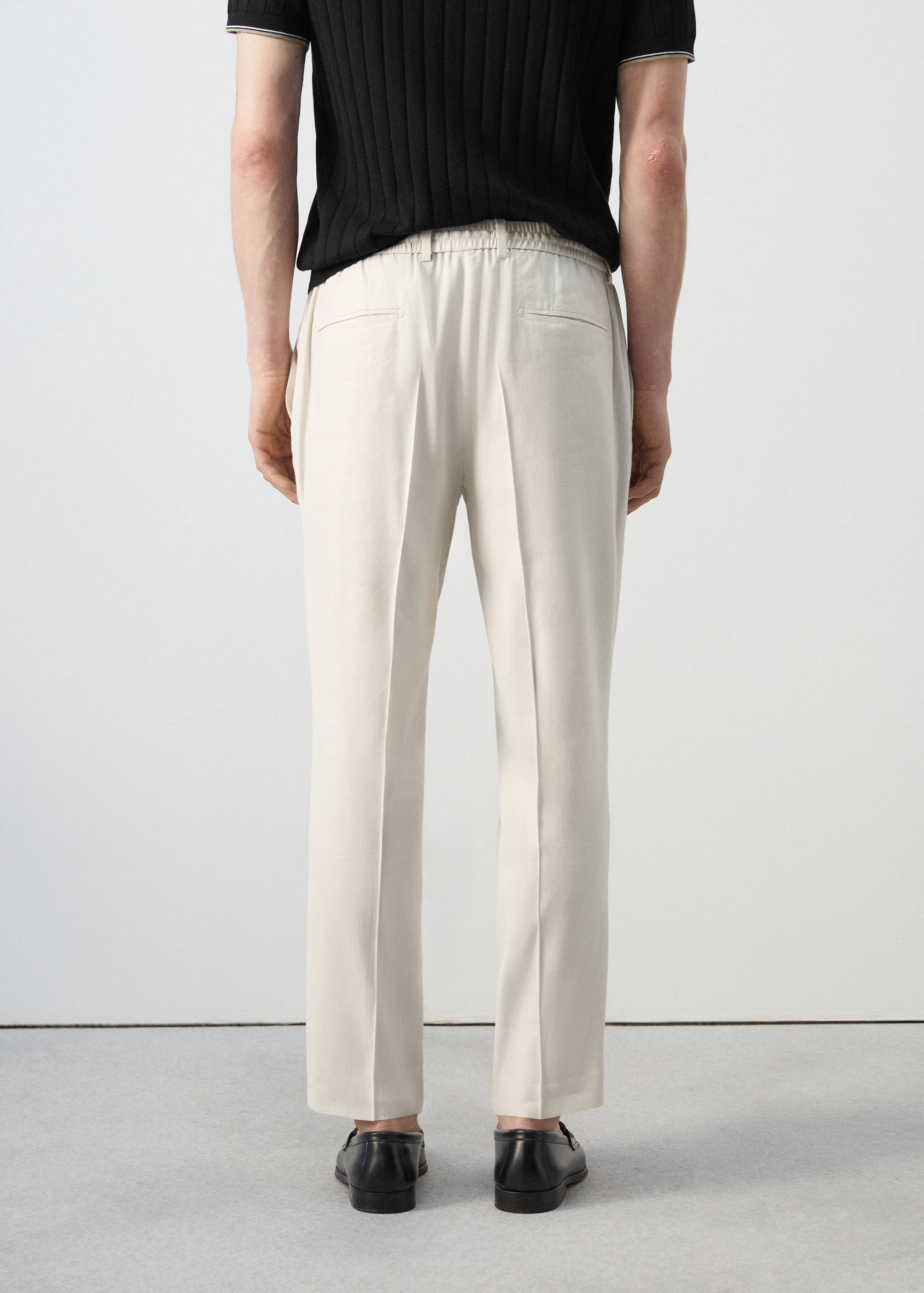 Striped slim-fit linen trousers - Reverse of the article
