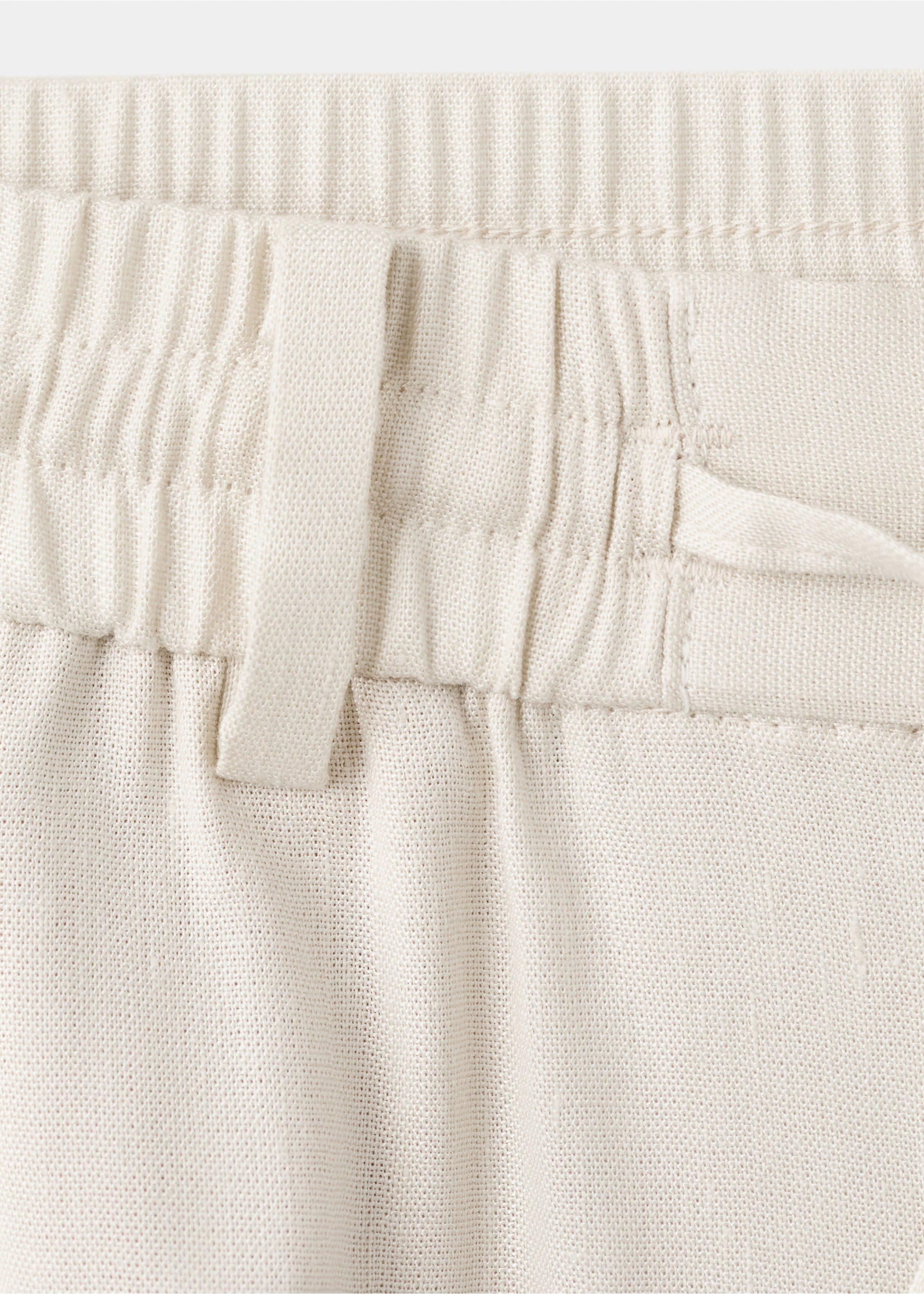 بنطلون سليم فيت مخطط من الكتان - تفاصيل المنتج 0, أبيض عاجي. Ref: 27057895-00.