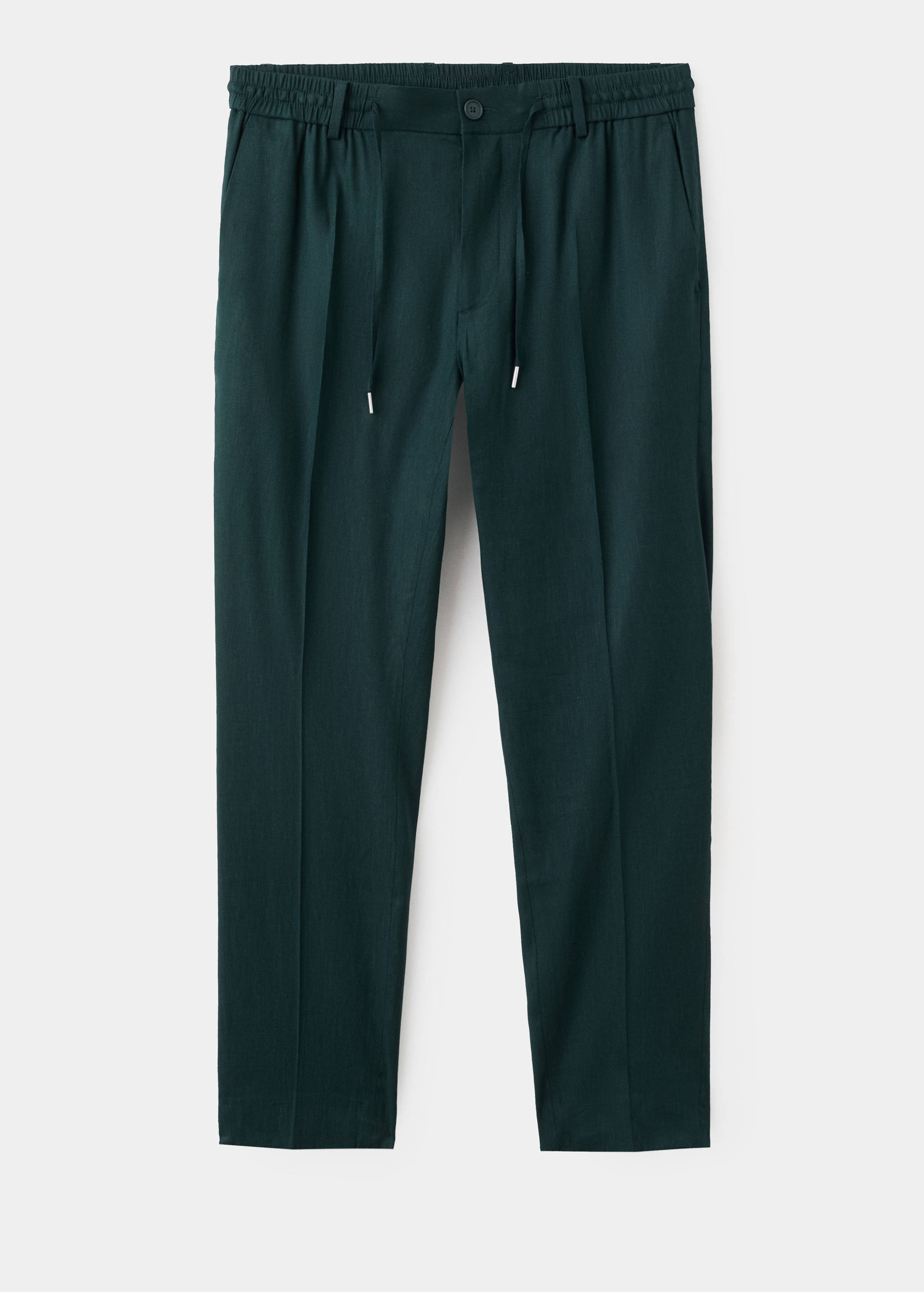 بنطلون سليم فيت مخطط من الكتان - منتج دون نموذج