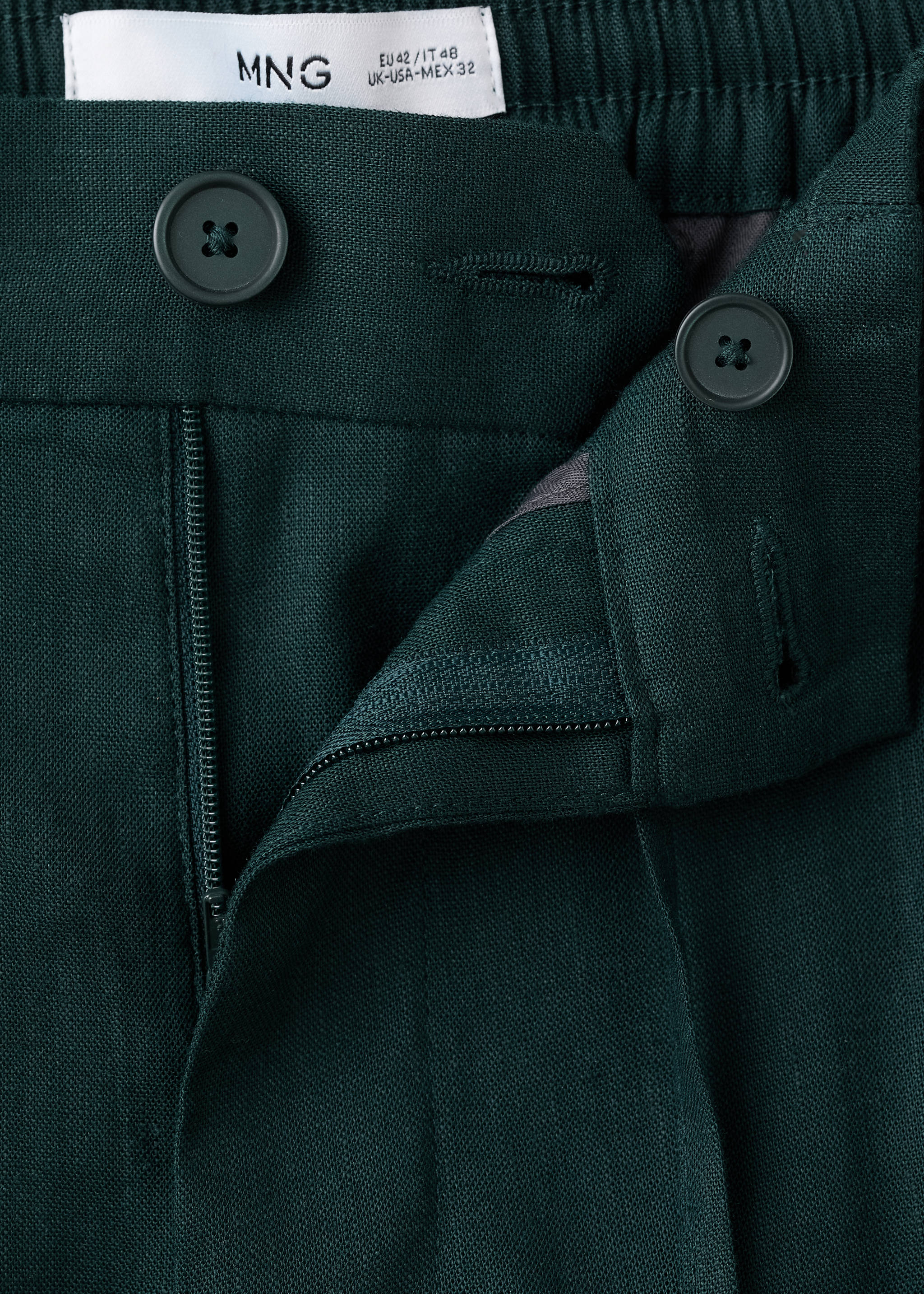 بنطلون سليم فيت مخطط من الكتان - تفاصيل المنتج 8